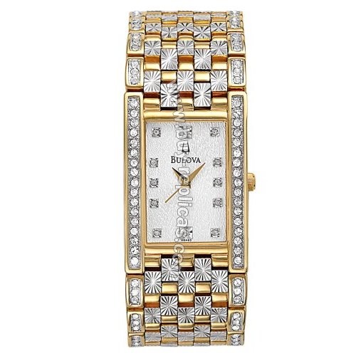 Bulova 98A62 Swarovski Crystal Series Silver Pattern Dial Men's Watch