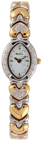 Bulova Diamond Two-Tone Heart Ladies Watch 98R80