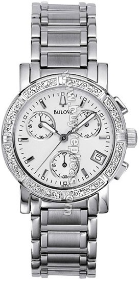 Bulova Diamond Chronograph Ladies Watch 96R19