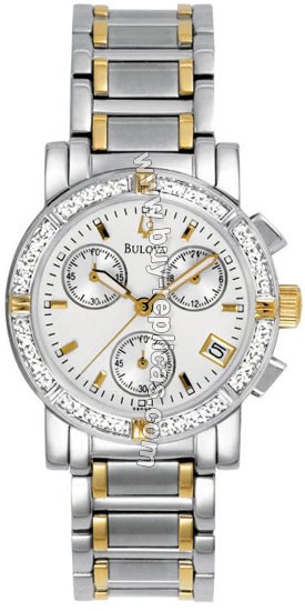 Bulova Diamond Two-Tone Chronograph Ladies Watch 98R98