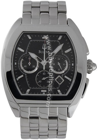 Bulova Chronograph Steel Black Mens Watch 96G59