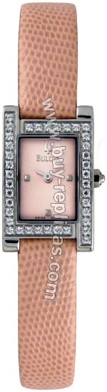 Bulova Crystal Peach Strap Ladies Watch 53L70