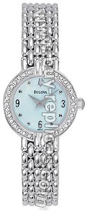 Bulova Crystal Blue Mother-of-Pearl Ladies Watch 96T47