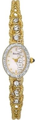 Bulova 14kt Yellow Gold 26 Diamond MOP Ladies Watch 95U24