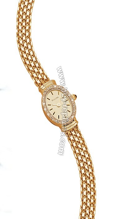 Bulova 14kt Yellow Gold 12 Diamond Ladies Watch 95U07