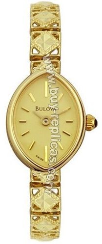 Bulova 14kt Yellow Gold Gilt Dial Ladies Watch 95T39