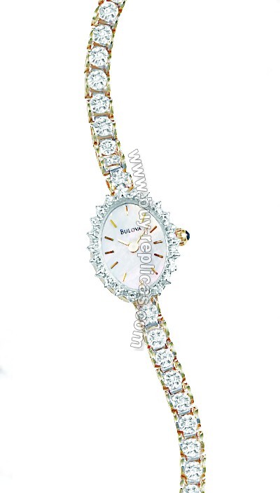 Bulova 14kt Yellow Gold 22 Diamond Bracelet Ladies Watch 95U18