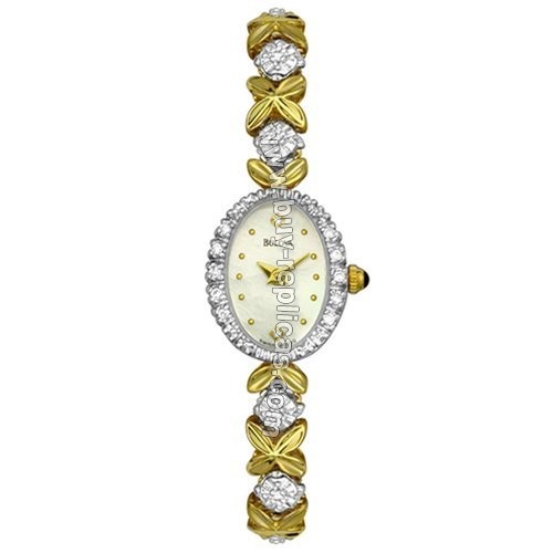 Bulova 14kt Yellow Gold Oval Diamond Ladies Dress Watch 95U30