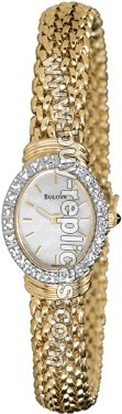 Bulova 14kt Yellow Gold 10 Diamond Braided Ladies Watch 95U34