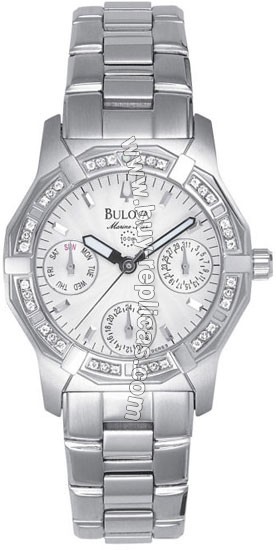 Bulova Marine Star Diamond Steel Ladies Watch 96R53