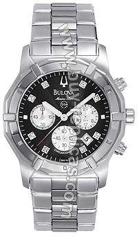 Bulova Marine Star Diamond Chronograph Mens Watch 96D16