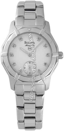 Bulova Marine Star Diamond Steel Ladies Watch 96P001