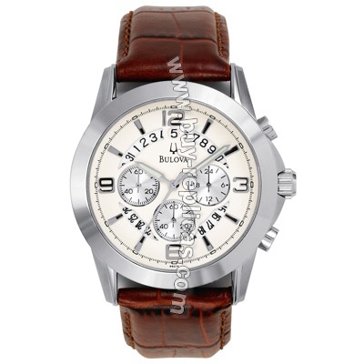 Bulova Strap Mens Leather Watch 96G74