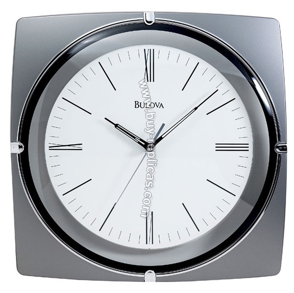 Bulova Decorative Wall Valcourt Metallic Silver Clock C3041