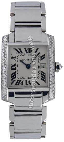 Cartier Tank Francaise 18K White Gold Midsize Watch WE1018S3