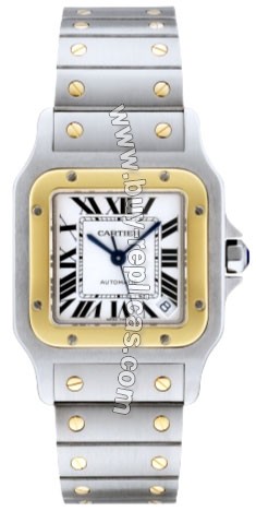 Cartier Santos Galbee 18kt Yellow Gold and Steel XL Mens Watch W20099C4