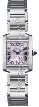 Cartier Tank Francaise Steel Grey and Pink Dial Ladies Watch W51031Q3