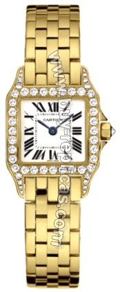 Cartier Santos Demoiselle 18kt Yellow Gold Diamond Ladies Watch WF9001Y7