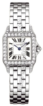 Cartier Santos Demoiselle 18kt White Gold Diamond Ladies Watch WF9003Y8