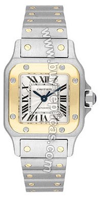 Cartier Santos Two-Tone 18kt Yellow Gold and Steel Automatic Ladies Watch W20057C4