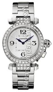 Cartier Pasha Diamond 18kt White Gold Ladies Watch WJ11924G