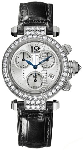 Cartier Pasha Diamond 18kt White Gold Ladies Watch WJ12072G