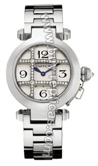 Cartier Pasha Diamond 18kt White Gold Ladies Watch WJ11934G