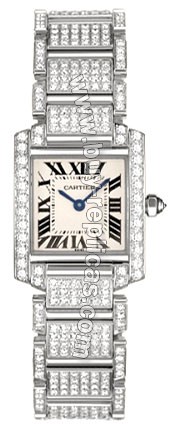 Cartier Tank Francaise 18kt White Gold Diamond Bracelet Ladies Watch WE1002SD