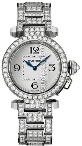 Cartier Pasha Diamond 18kt White Gold Ladies Watch WJ1192LZ