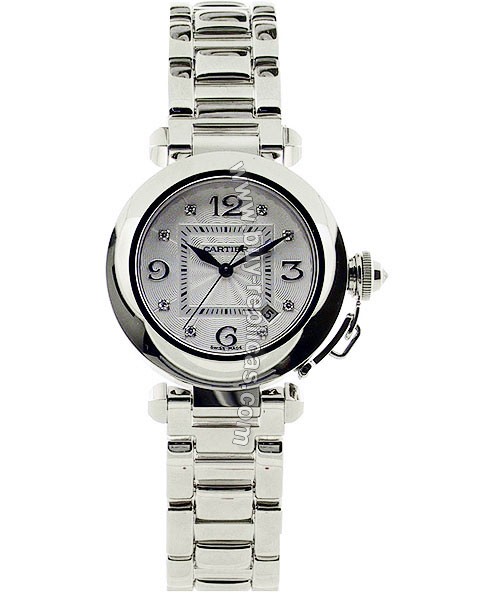 Cartier Pasha 18kt White Gold Diamond Ladies Watch WJ1111M9