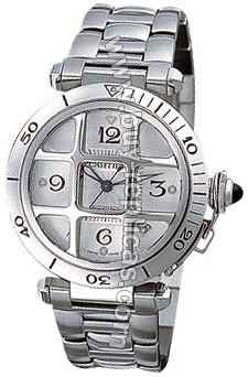 Cartier Pasha Steel Grid Mens Watch W31059H3