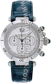 Cartier Pasha Automatic Chronograph Blue Mens Watch W3103055