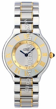 Cartier Must 21 Two-Tone Steel Mens Watch W10072R6