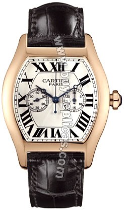 Cartier Tortue Chronograph Single Push Piece 18kt Rose Gold XL Mens Watch W1547451