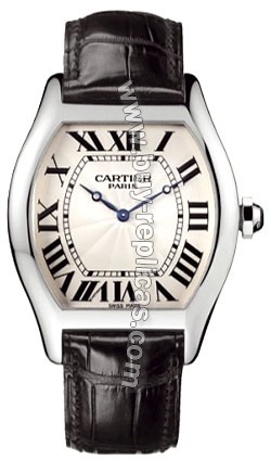 Cartier Tortue Platinum and 18kt White Gold XL Mens Watch W1546151