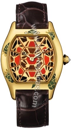 Cartier Tortue Limited Edition Turtle Motif 18kt Yellow Gold Mens Watch WA507451