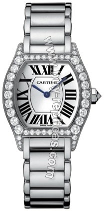 Cartier Tortue Diamond 18kt White Gold Ladies Watch WA5072W9