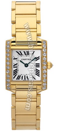 Cartier Tank Francaise 18kt Yellow Gold Diamond Ladies Watch WE1001R8