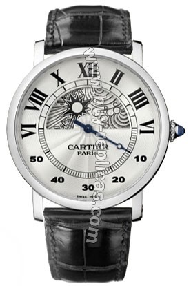 Cartier Rotonde Jour et Nuit 18kt White Gold XL Mens Watch W1550151