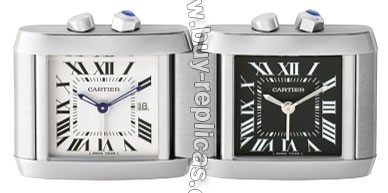 Cartier Tank Francaise Travel Clock With Two Time Zones W0100060