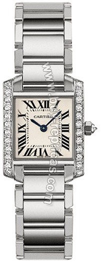 Cartier Tank Francaise 18kt White Gold Diamond Ladies Watch WE1002S3