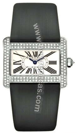 Cartier Tank Divan 18kt White Gold Diamond Mini Ladies Watch WA301271