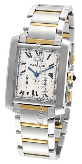 Cartier Tank Francaise 18kt Yellow Gold and Steel Mens Watch W51025Q4