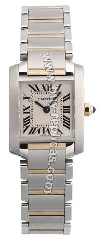 High quality resistant Mineral CrystalCartier Tank Francaise 18kt Yellow Gold and Steel Ladies Watch W51007Q4