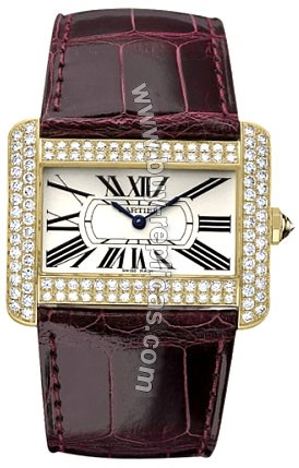 Cartier Tank Divan 18kt Yellow Gold Diamond Mens Watch WA301170