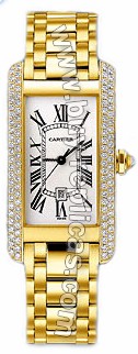 Cartier Tank American 18kt Yellow Gold Diamond Ladies Watch WB7019K2