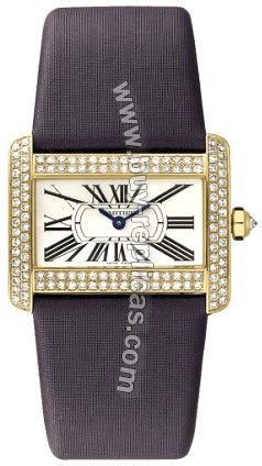 Cartier Tank Divan 18kt Yellow Gold Diamond Mini Ladies Watch WA301071