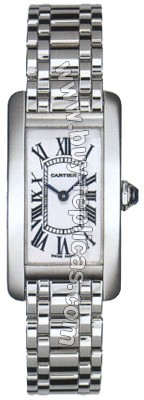 Cartier Tank American 18kt White Gold Ladies Watch W26019L1