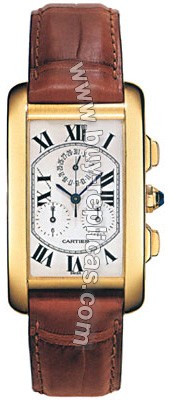 Cartier Tank American 18kt Yellow Gold Chronograph Mens Watch W2601156