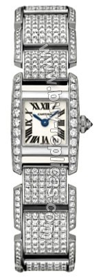 Cartier Tankissime Diamond 18kt White Gold Small Ladies Watch WE7008ML